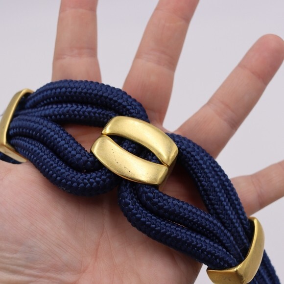 Jos a Bank Vintage Cord Belt Gold Bow and Clasp - Picture 6 of 9